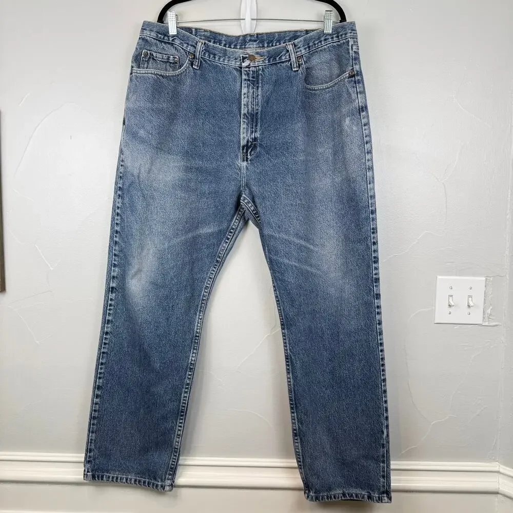 Wrangler Regular Fit Jeans 42x30 Made in Mexico Vintage Y2K Faded Wash